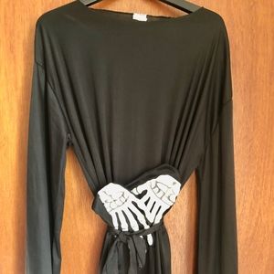 Halloween Costume Ghost w/Skeleton Gloves